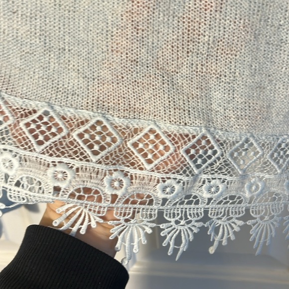 Pale Blue Long Sleeve with Lace Detail - Picture 4 of 4